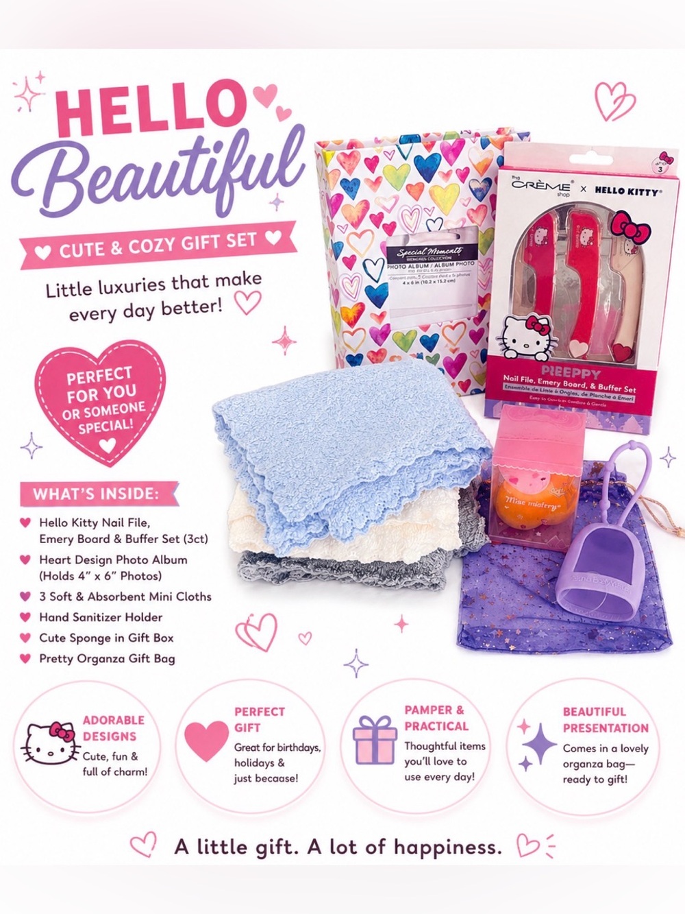 HELLO BEAUTIFUL CUTE COZY 8 PIECE GIFT BUNDLE